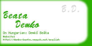 beata demko business card